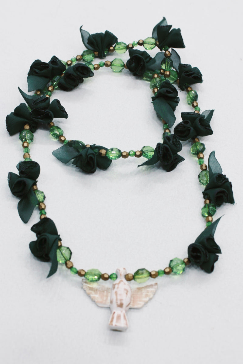 Colar Espírito Santo Flores Verde Escuro Yacamim #554