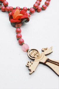 Colar Terço São Francisco De Assis Rosa Yacamim #551