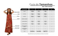 Vestido Longo Alças Reguláveis Marrom Estampado Yacamim E11