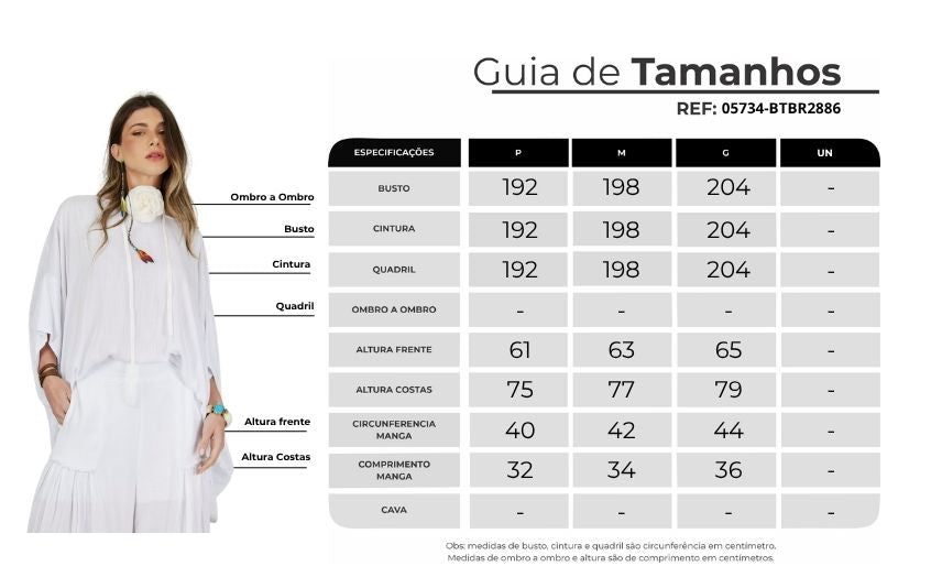 Bata Ampla Com Mangas 3/8 E Decote Canoa Branco Yacamim Q1