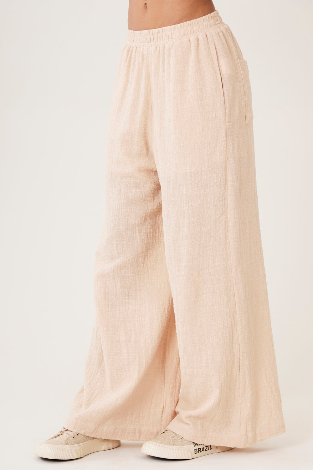 Calça 100% Algodão Bege Escuro Yacamim I7