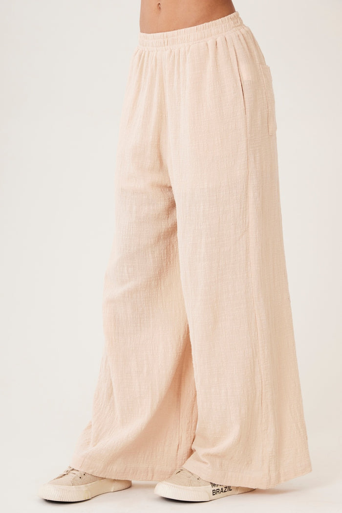 Calça 100% Algodão Bege Escuro Yacamim I7