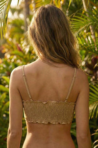 Top Com Alças Reguláveis Marrom Claro Yacamim F14