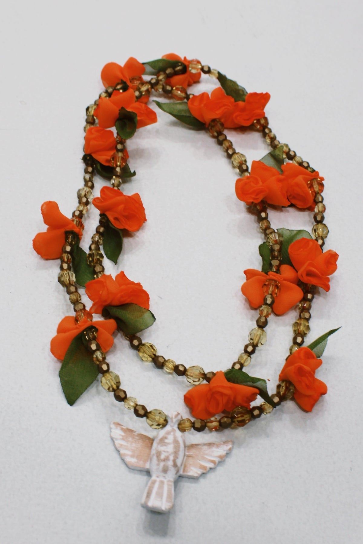 Colar Espírito Santo Flores Laranjas Yacamim #640