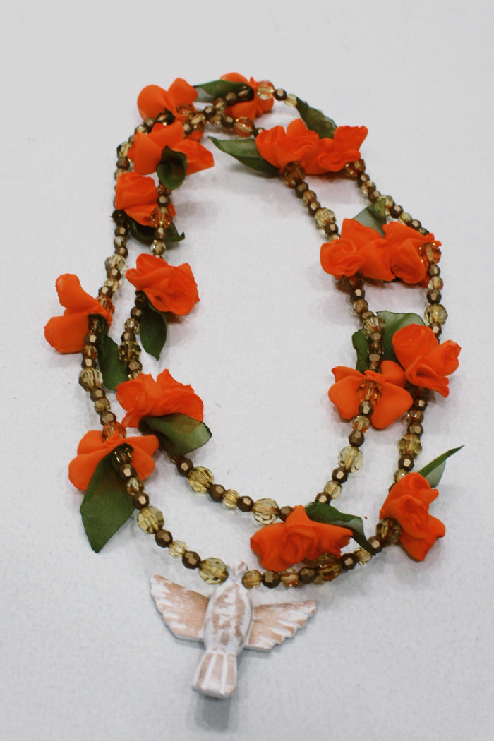Colar Espírito Santo Flores Laranjas Yacamim #640