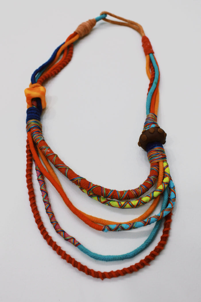 Colar Artesanal De Cordas Coloridas Yacamim #746