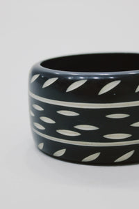 Pulseira Bracelete Largo De Cerâmica Com Textura Yacamim #758