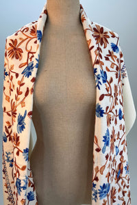 Cachecol Cashmere Branco Bordado Yacamim #324
