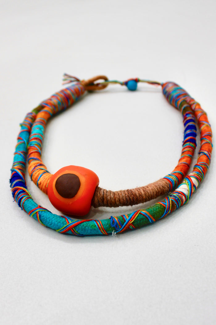 Colar Artesanal De Cordas Coloridas Yacamim #385