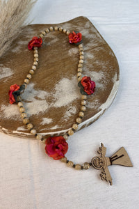 Colar Terço São Francisco De Assis Bege Yacamim #292