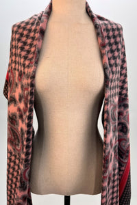 Cachecol Manta Cashmere Rosa Claro Xadrez Yacamim #330