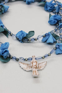 Colar Espírito Santo Flores Azul Claro Yacamim #591