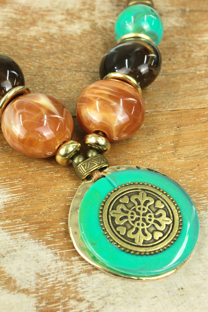 Colar Artesanal Com Pingentes De Pedras Yacamim #361