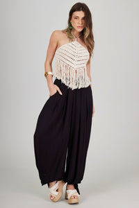 Calça Aladim Com Bolsos Preta Yacamim H1