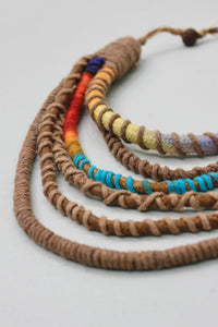 Colar Artesanal De Cordas Coloridas Yacamim #390