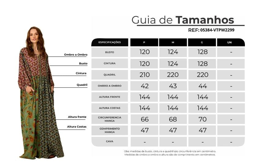 Vestido Longo Amplo Verde Estampado Patchwork Yacamim C19