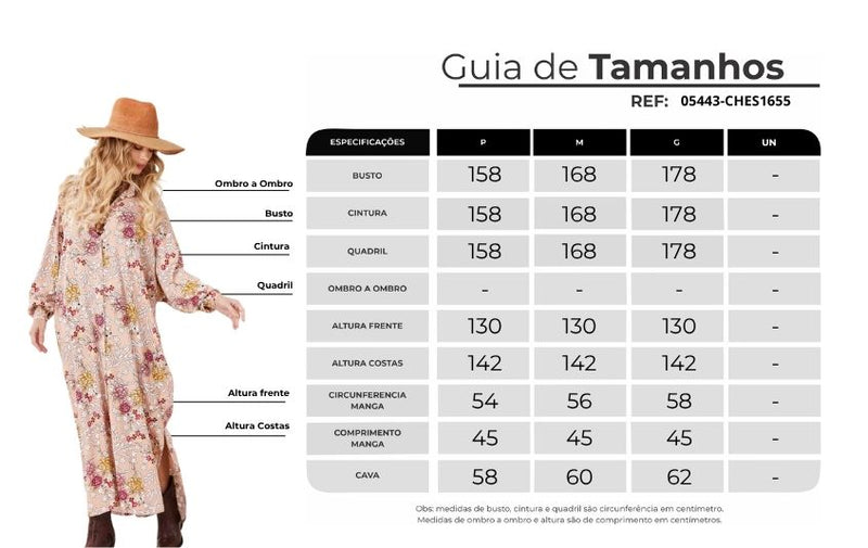 Chemise Longo Amplo Rosé Estampado Yacamim P8