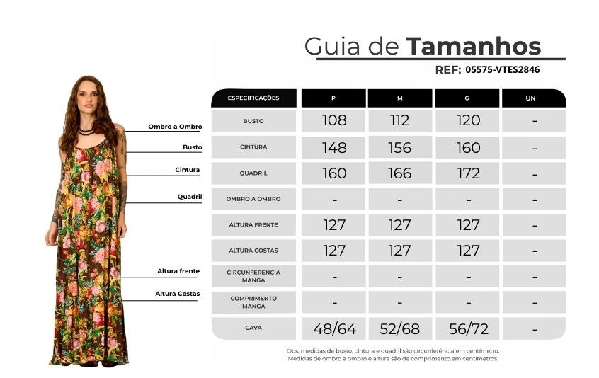 Vestido Longo De Alças Reguláveis Marrom Floral Yacamim C16