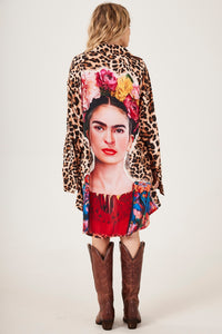 Camisa Ampla Animal Print Frida Kahlo Yacamim S6