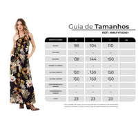 Vestido Longo Frente Única Preto Estampado Yacamim E20