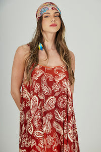 Vestido Longo Marrom Degradê Coleção Bahêa Yacamim D3