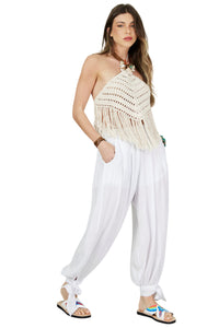 Calça Aladim Com Forro Branca Yacamim H10