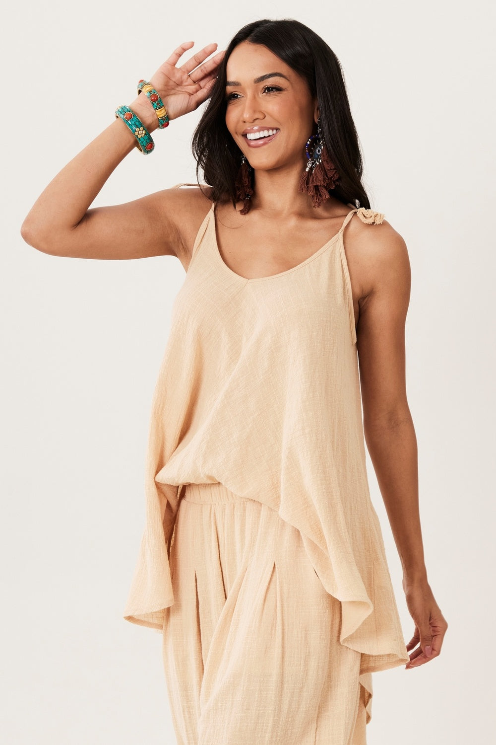 Bata Gaze Marrakesh Alças De Amarrar Bege Yacamim A29