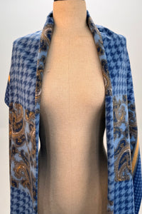 Cachecol Manta Cashmere Azul Xadrez Yacamim #331