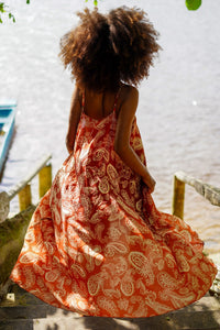 Vestido Longo Marrom Degradê Coleção Bahêa Yacamim D3