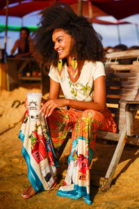 Calça Pantalona Marrom Cocada Coleção Bahêa Yacamim Q2