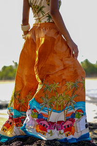 Calça Pantalona Marrom Cocada Coleção Bahêa Yacamim Q2