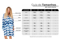 Chemise Ampla Manga Longa Azul Tie Dye Digital Love Yacamim N9
