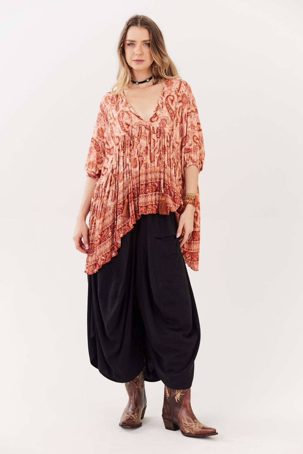 Bata Mullet Estampa Paisley Yacamim B19