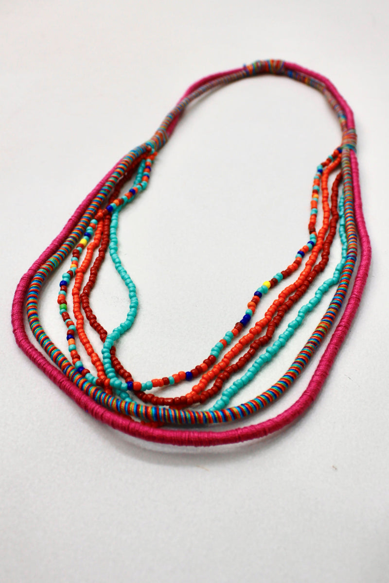 Colar Artesanal De Cordas Coloridas Yacamim #372