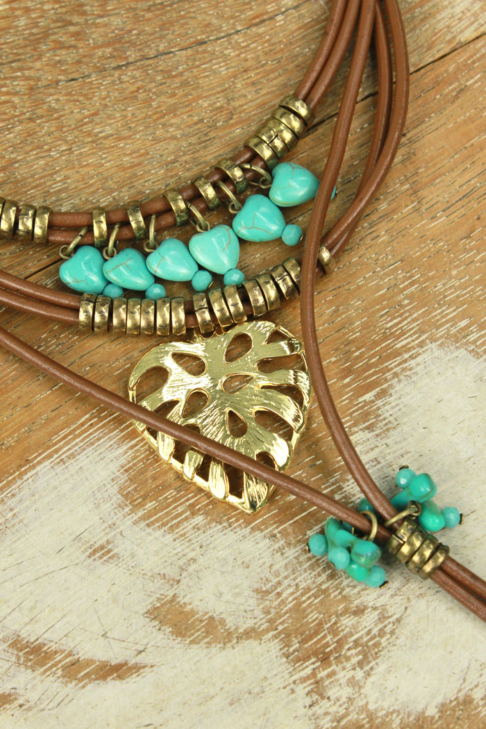 Colar Artesanal Com Pingentes De Pedras Yacamim #364