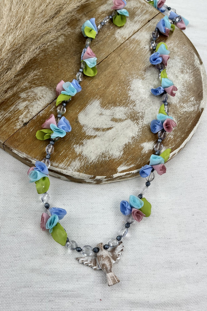 Colar Espírito Santo Flores Azuis Yacamim #169