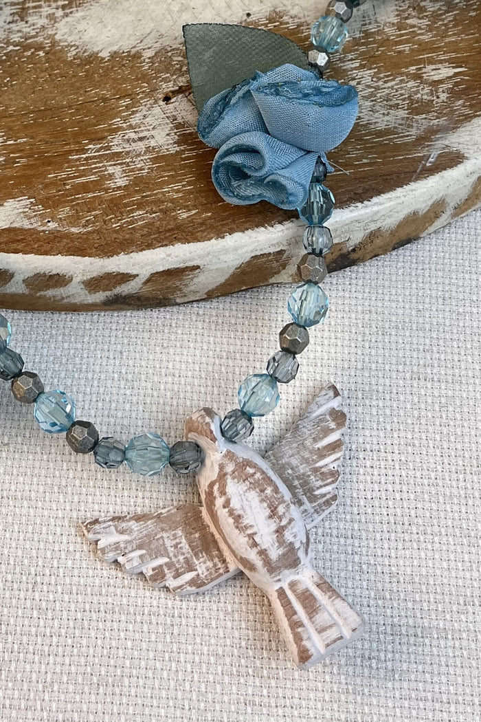 Colar Espírito Santo Flores Azuis Yacamim #287