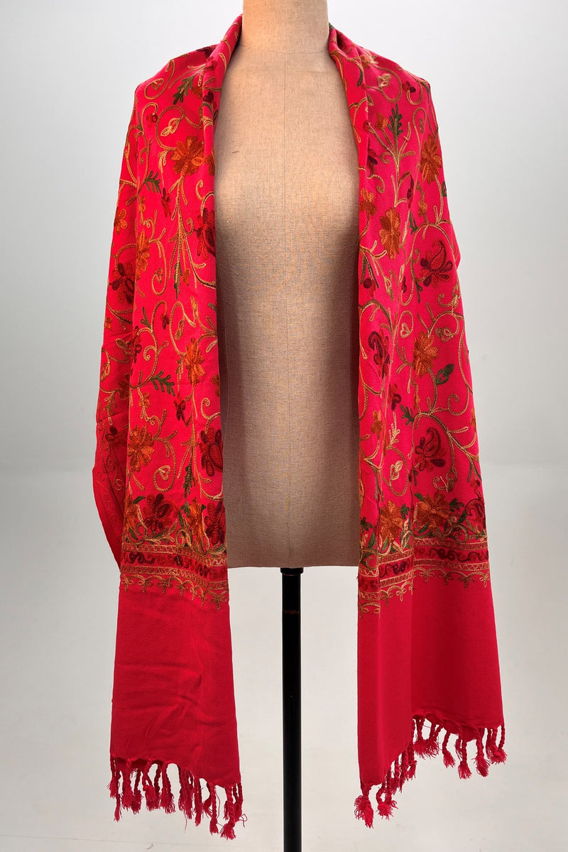 Cachecol Cashmere Rosa Bordado Yacamim #337