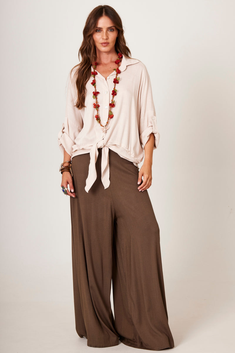 Calça Pantalona Verde Musgo Yacamim I10