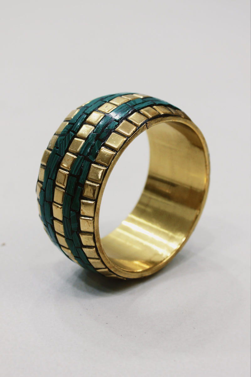 Pulseira Bracelete De Metal Com Pedras Yacamim #582