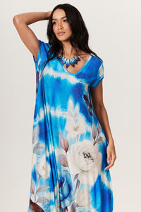 Macacão Saruel Azul Estampado Tie Dye Yacamim O1