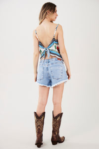 Cropped Lenço Branco Estampa Exclusiva Yacamim F8