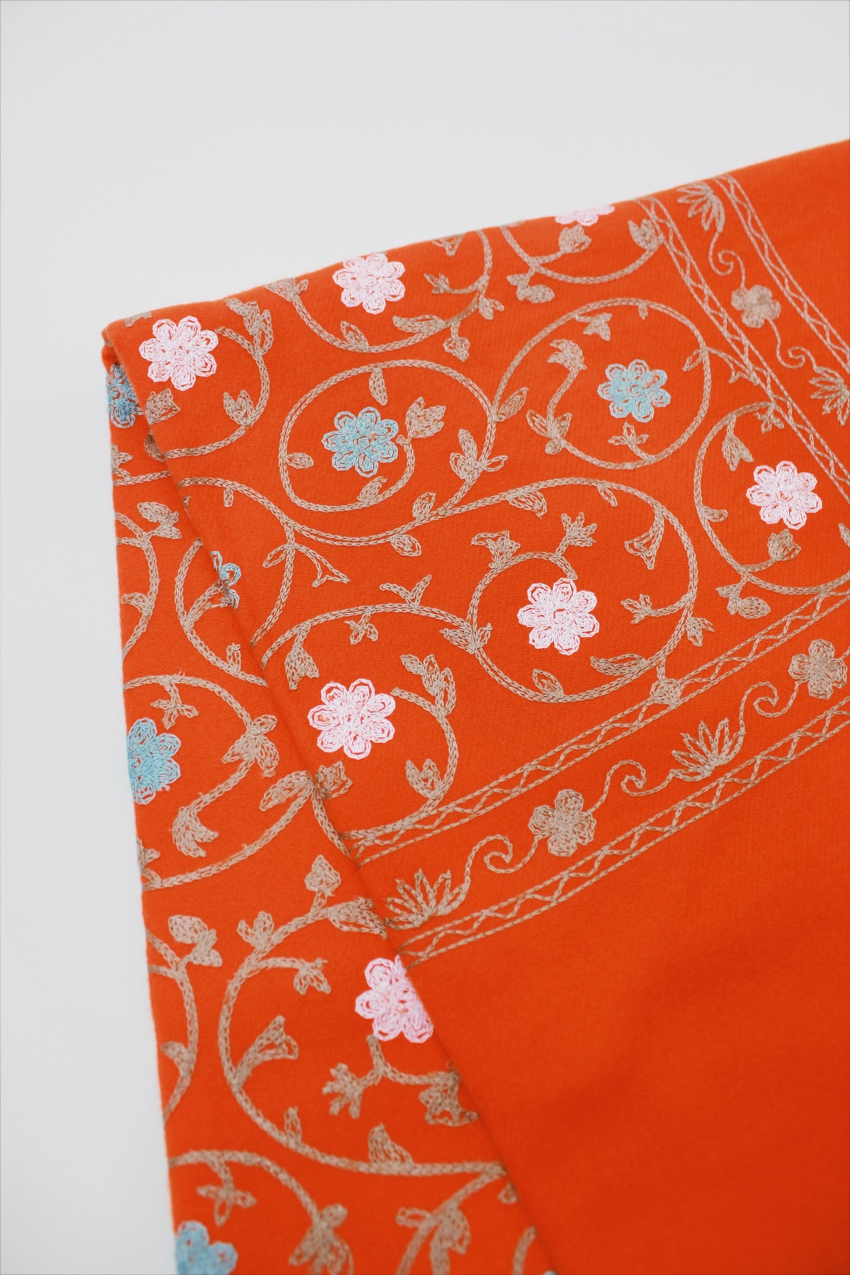 Cachecol Cashmere Laranja Bordado Yacamim #719