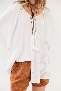 Camisa Gaze Marrakesh 100% Algodão Branco Yacamim A22