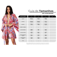 Kimono Curto Inhotim 100% Algodão Vermelho Floral Yacamim I3