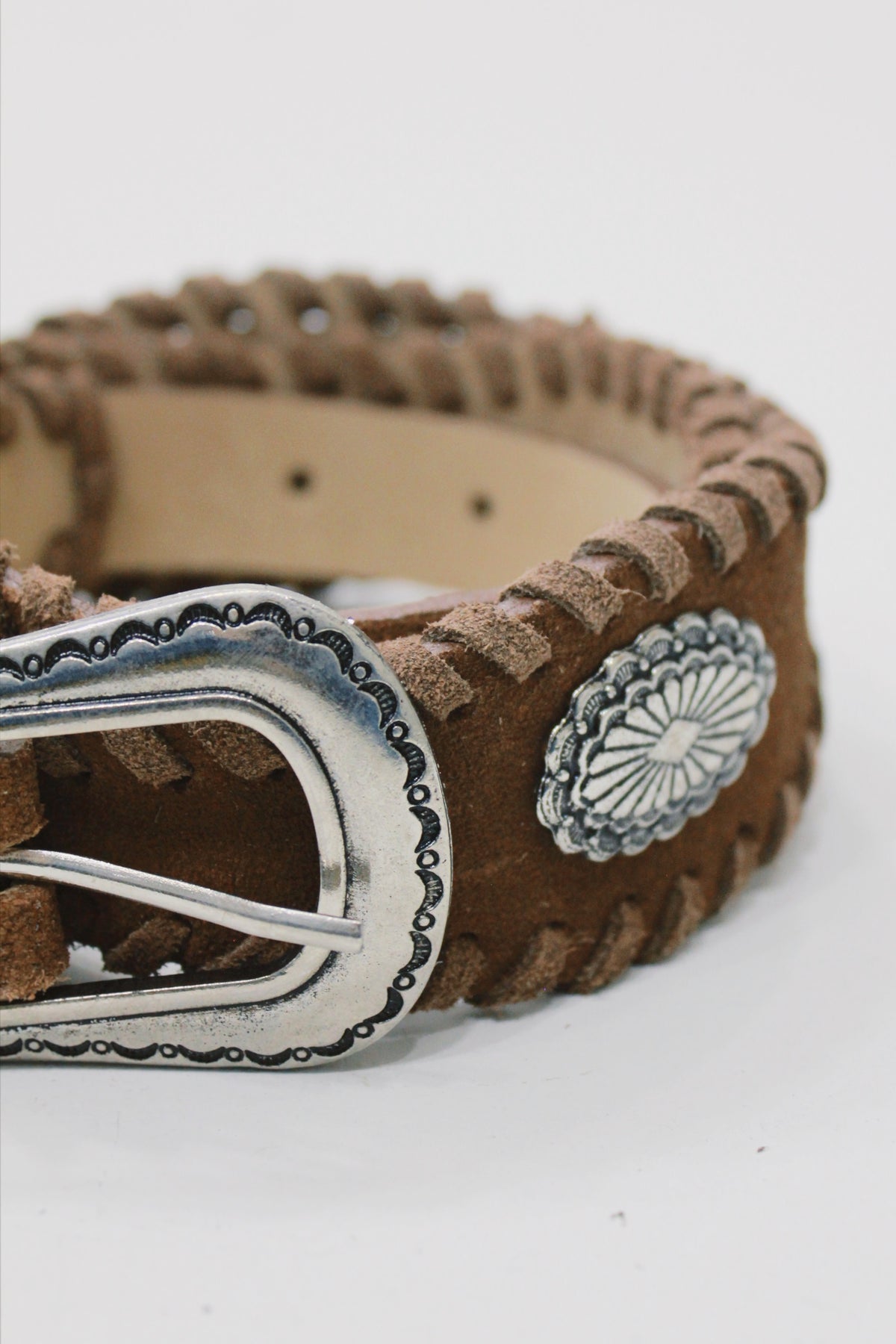 Cinto De Couro Marrom Com Fivela Metática Yacamim #664