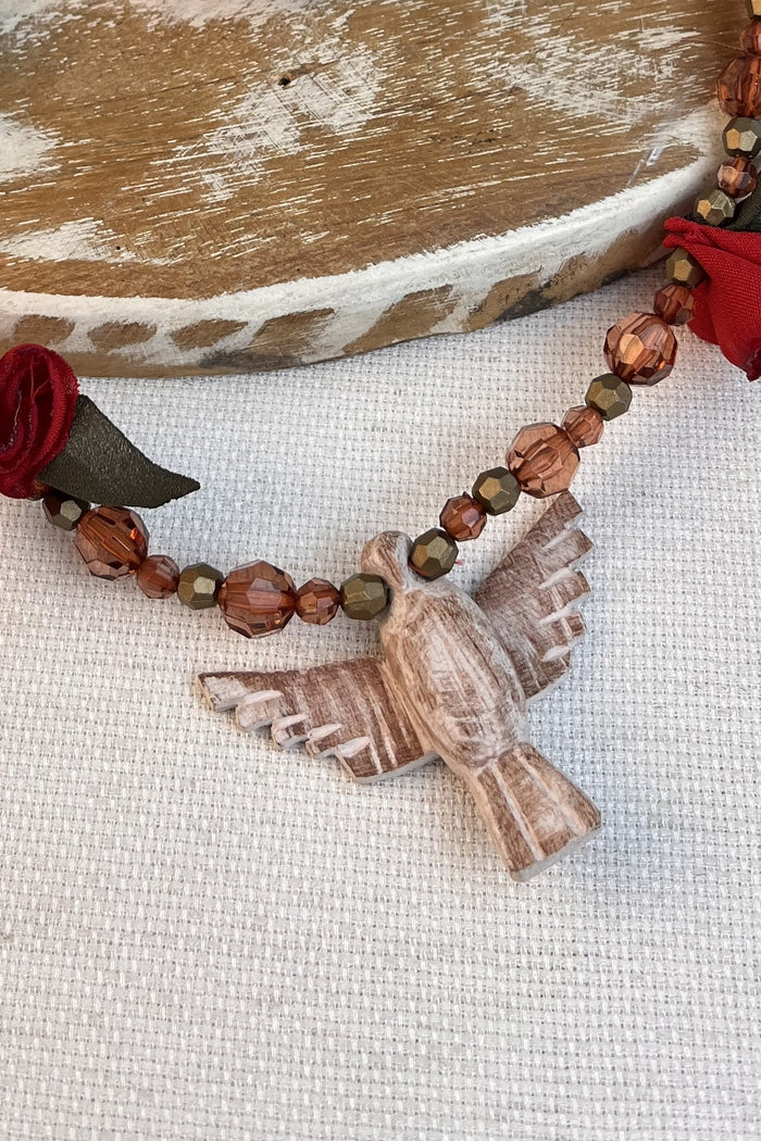 Colar Espírito Santo Flores Vermelhas Yacamim #289