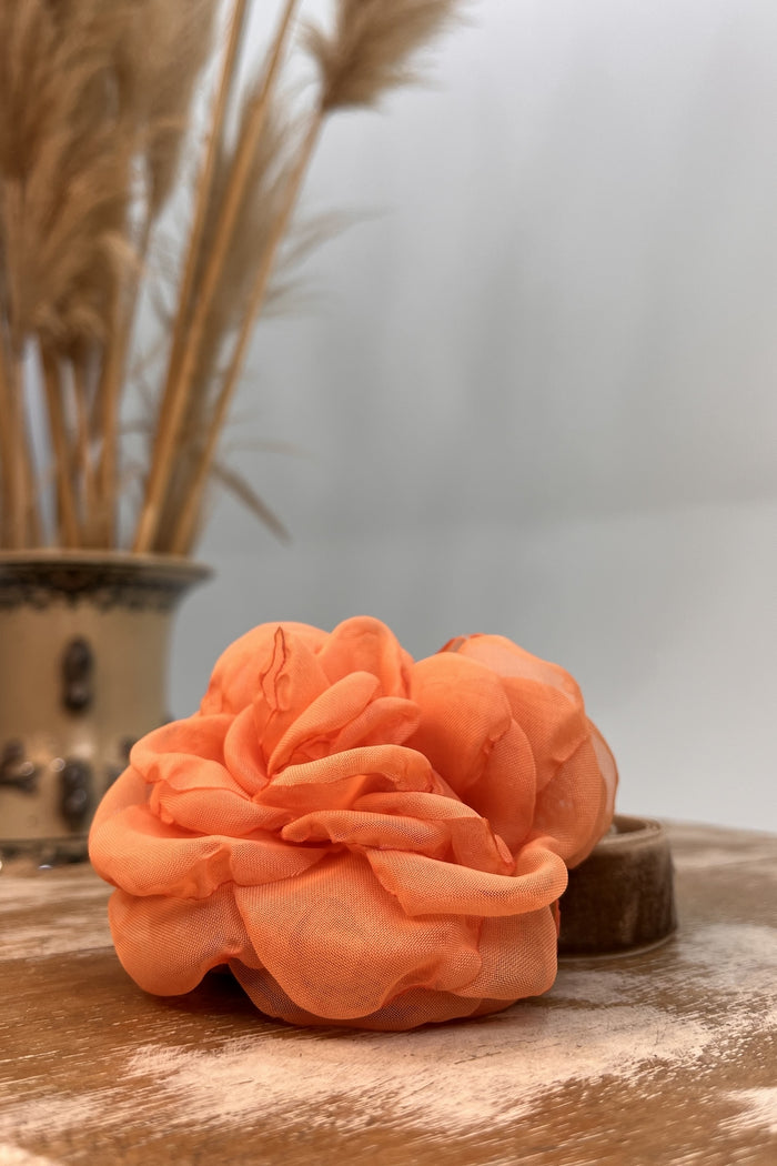 Colar Chocker Com Flor Laranja #264