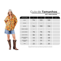 Camisa Ampla Laranja Estampado Yacamim A25