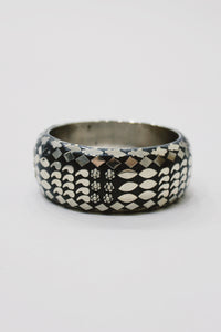 Pulseira Bracelete Largo De Cerâmica Com Metais Yacamim #757